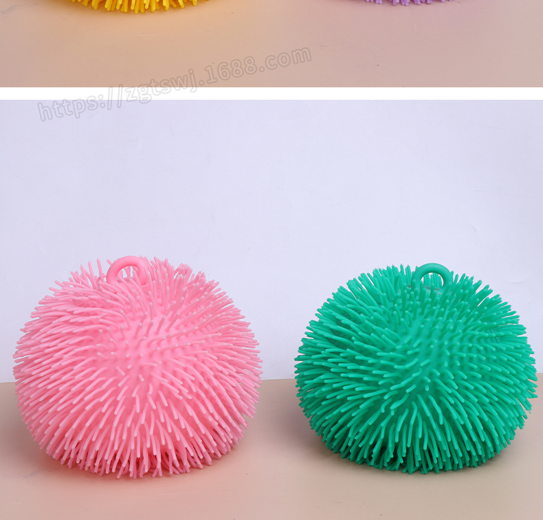 TPR软胶大号毛毛球软胶玩具密毛球减压解压弹力挤压球详情15