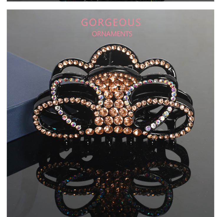 Korean version wholesale hair clips for women, large back of the head, water diamond hair bun, headwear, hair accessories, hair clips, hair bun, large volume device pic 6