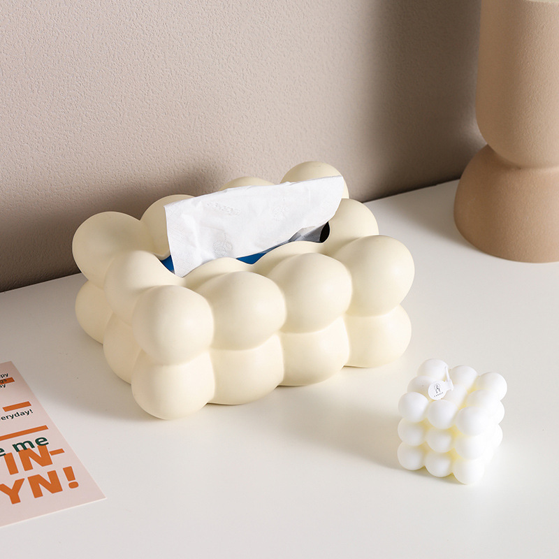 High-end and stylish ball tissue box, InS-style bedside tissue storage box, new niche minimalist ceramic paper tissue box, high appearance level, cute ball tissue box, high-end and light luxury living room coffee table, napkin decoration, tissue box for home use pic 3