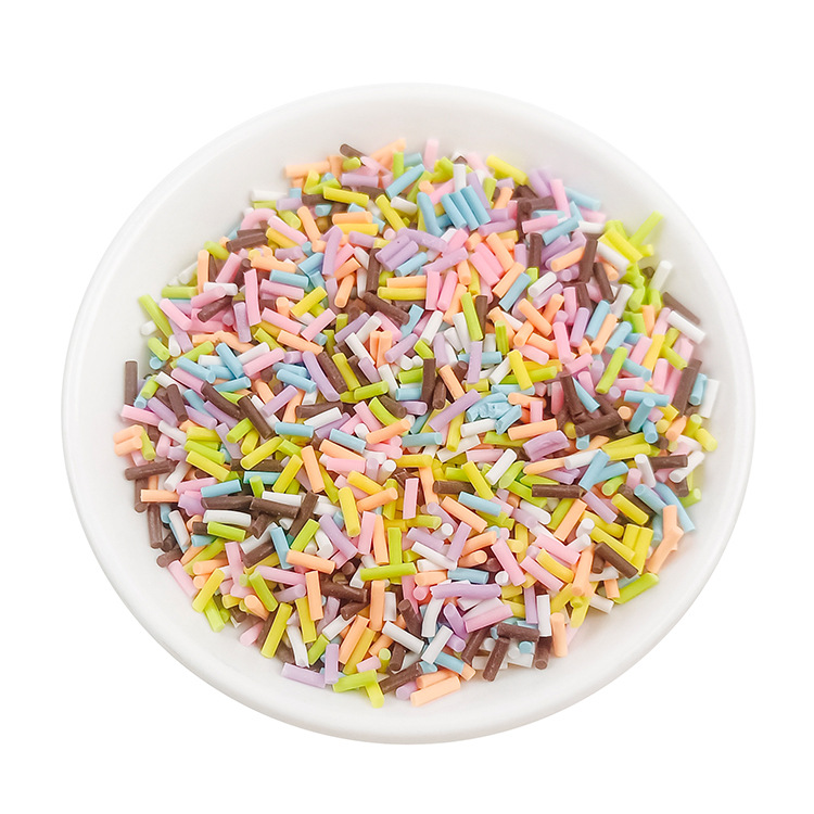 50g artificial soft clay long strip sugar granules packaging, food and play chocolate, handcrafted material, cream glue decorated soft clay granules pic 13