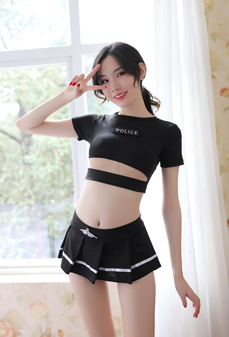 新款情趣内衣可爱清纯学生装大码分体黑色性感超短裙制服诱惑套装详情4