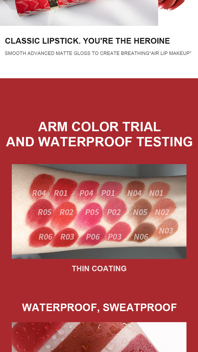 跨境彩妆 MAXFINE18色口红套装批发雾面哑光不粘杯不掉色lipstick专供外贸详情10