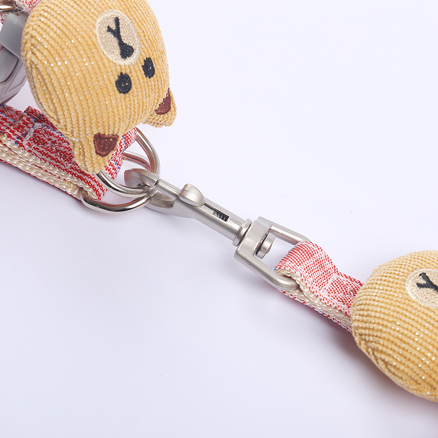 Wholesale of pet cat supplies: Adjustable anti-escape cat leash, bear cartoon chest and back strap, I-shaped leash pic 11