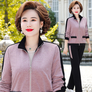 妈妈装时尚连帽外套秋装新款中老年女装夹克衫中年妇女长袖上衣潮详情6