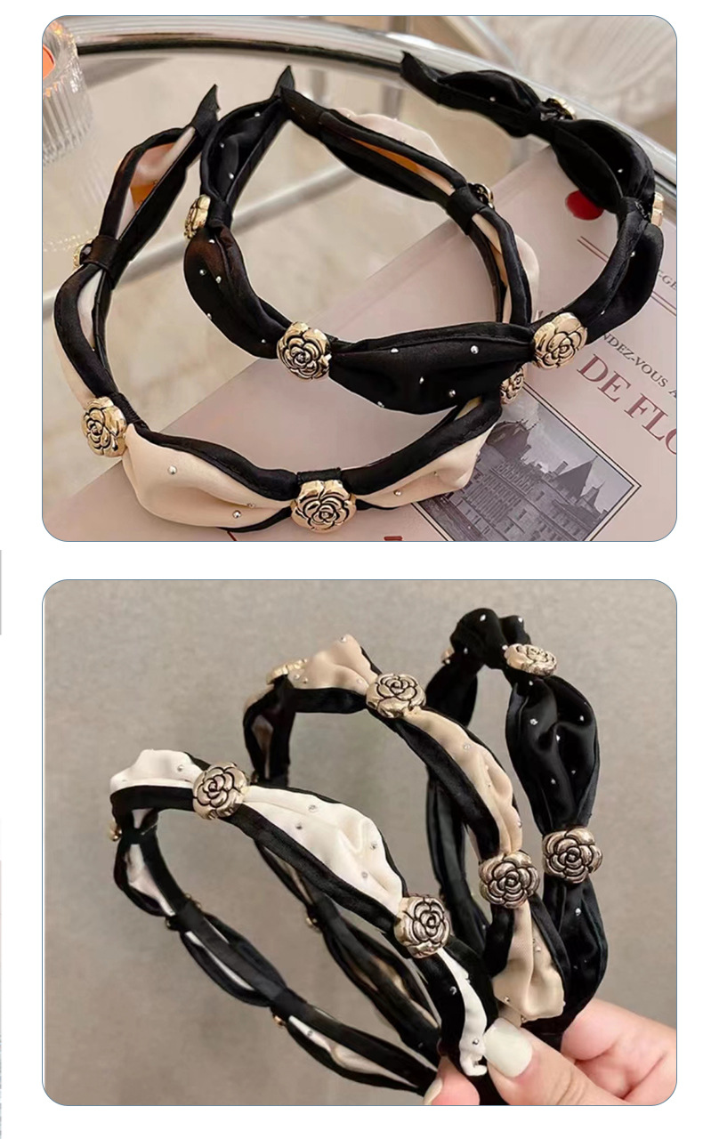 Wholesale of new Korean-style retro camellia headband, French chanel-style side bangs, small hair accessory, facial cleansing headband pic 7