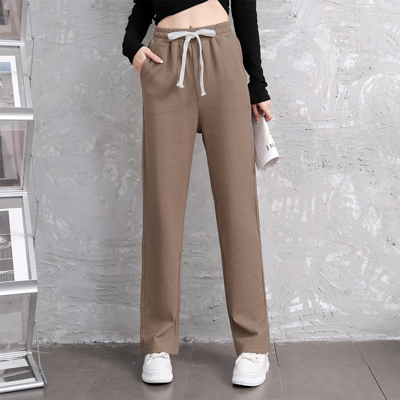 Early spring pure cotton fashionable casual set for women, loose, sporty and slimming straight-leg high-waisted wide-leg pants, zipper hooded jacket pic 57