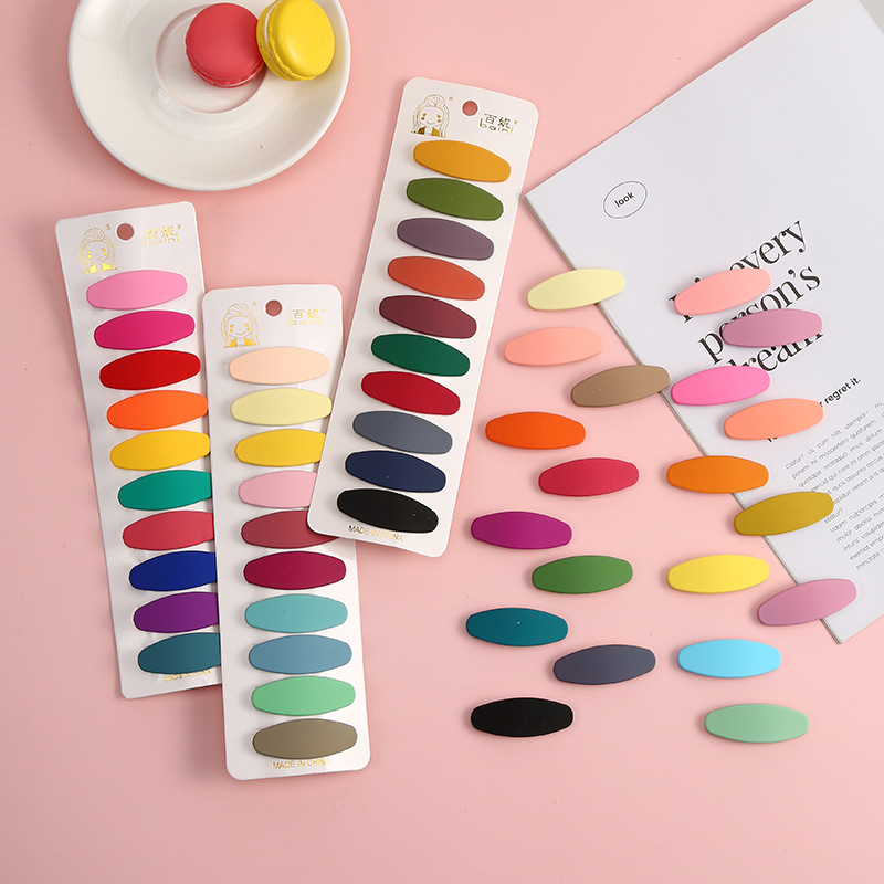 跨境亚马逊 磨砂椭圆夹弧形夹 发夹发饰 DIY头饰多样bb夹配件批发详情2