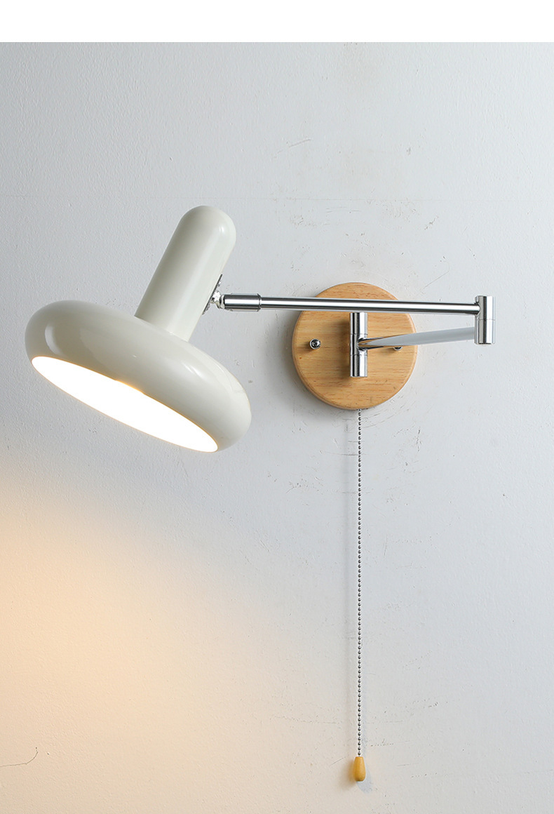 Bauhaus cream wind rocker lámpara de pared de cabecera desplazable middle vintage estudio telescópico plegable lámpara de lectura pic 5
