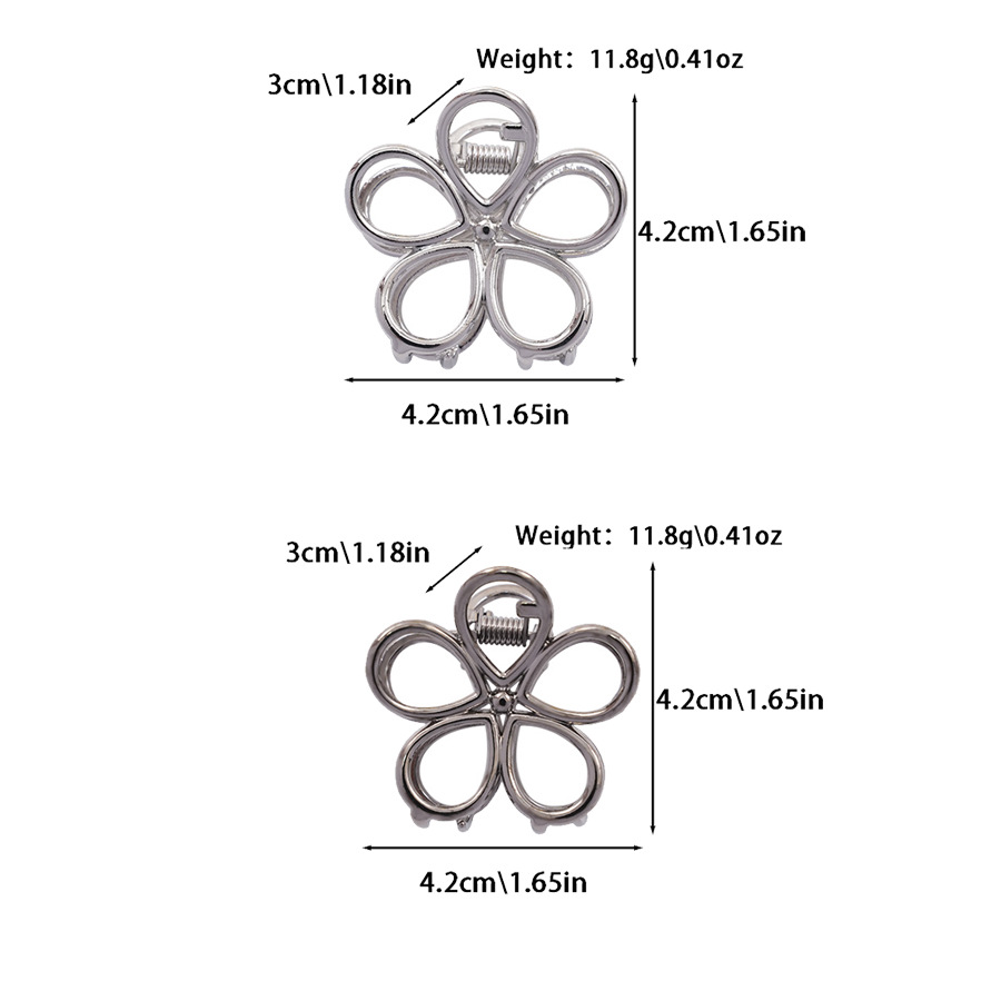 跨境欧美风发夹花朵小号抓夹头饰女盘发后脑勺合金发抓半扎鲨鱼夹详情3