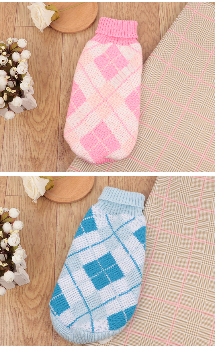 Pet supplies, pet supplies, pet supplies, cat clothing, multi-color lapel casual pet cat sweaters wholesale, knitted pattern pet clothing pic 11