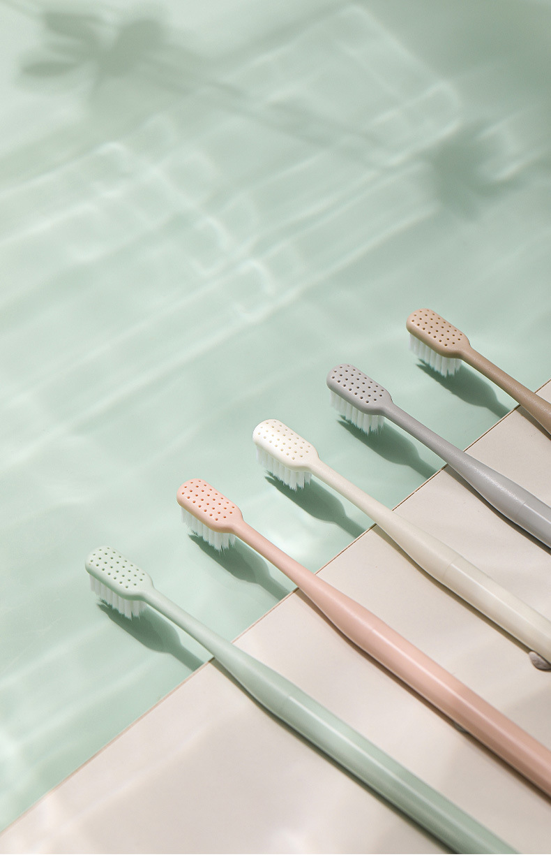 FaSoLa household soft-bristled ultra-fine toothbrush, fresh Japanese and Korean style adult couple family set, 5-piece set pic 12