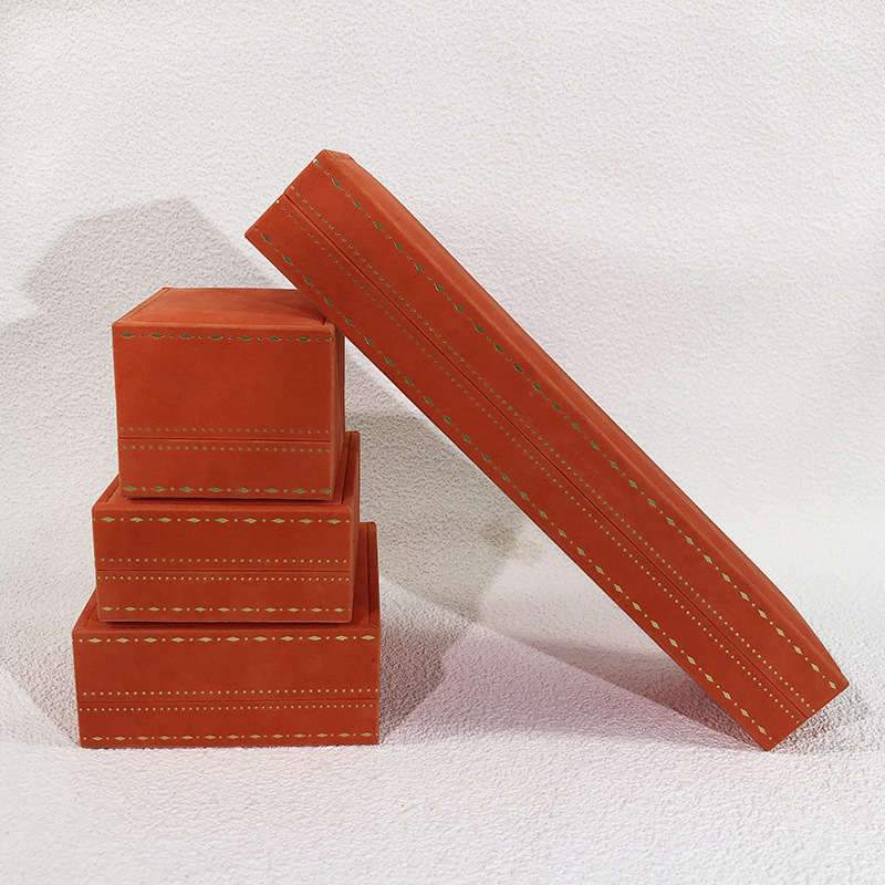 New high-end encrypted velvet printed ring box, pendant, necklace box, bracelet and chain, fashionable storage packaging box pic 16