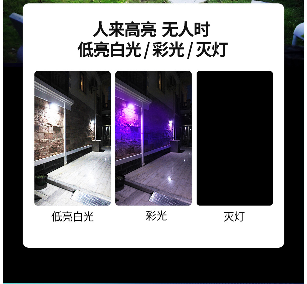 新太阳能灯人体感应家用户外照明led防水花园庭院壁灯天黑自动亮详情8