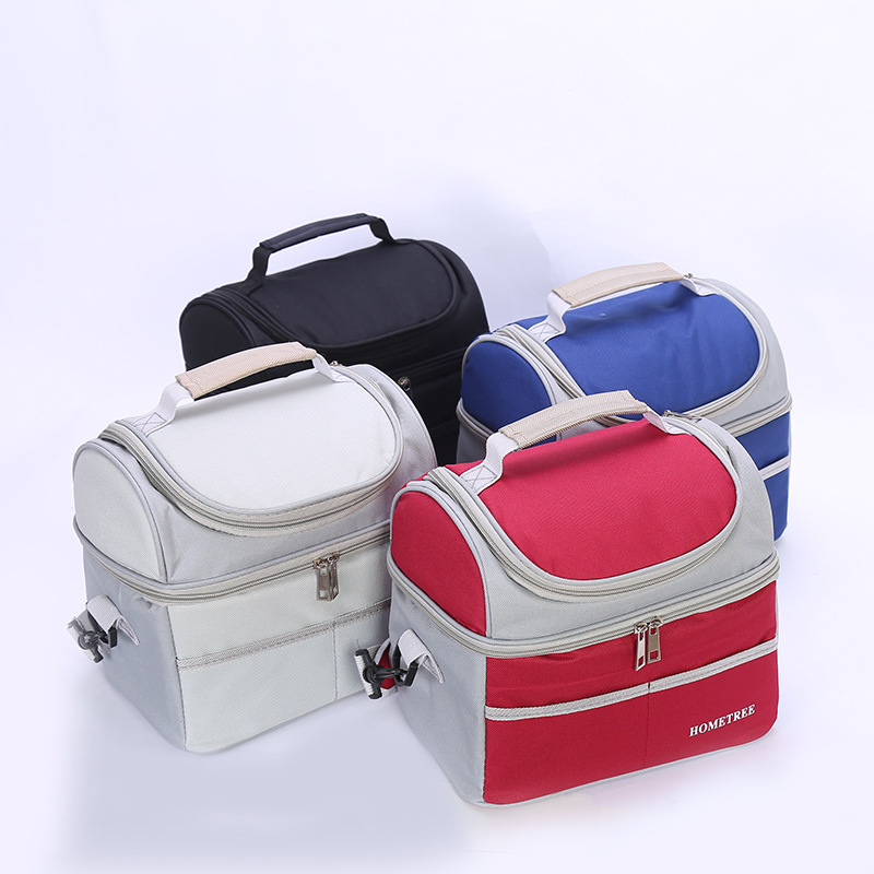 Customized double-layer insulated bags, insulated packs, simple and creative ice packs, waterproof bento packs, hand-held bags, aluminum mold bento meal packs pic 2