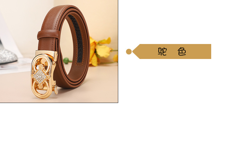 The new pure cowhide Chinese knot automatic buckle simple Korean-style decorative belt and skirt pants for women exude a sense of luxury pic 6