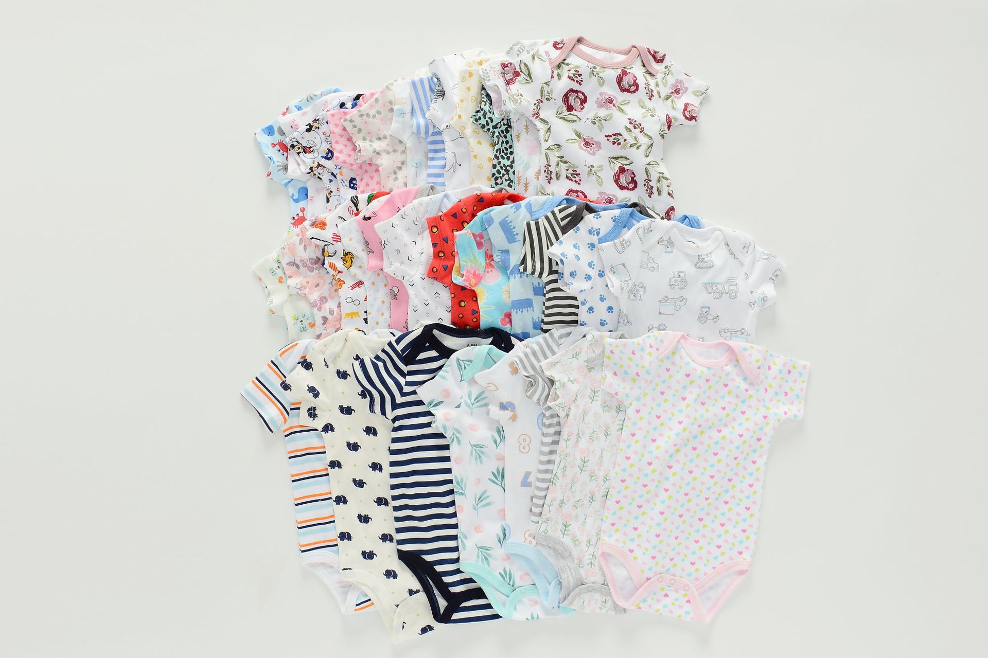 Summer 2021 new long-sleeved and short-sleeved crawling suits for infants and children aged 0-1, cartoon crawling suits, foreign trade miscellaneous styles, long-sleeved and short-sleeved crawling suits pic 5