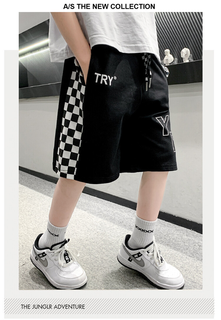 The 2022 new summer loose and stylish cotton capri shorts for boys are a trend of casual summer pants for middle-aged children pic 166