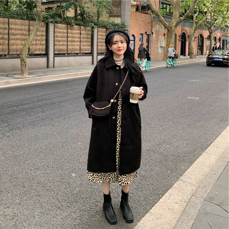 女大衣高级感2022秋冬款韩版学院风呢子风衣气质中长款毛呢外套女详情5