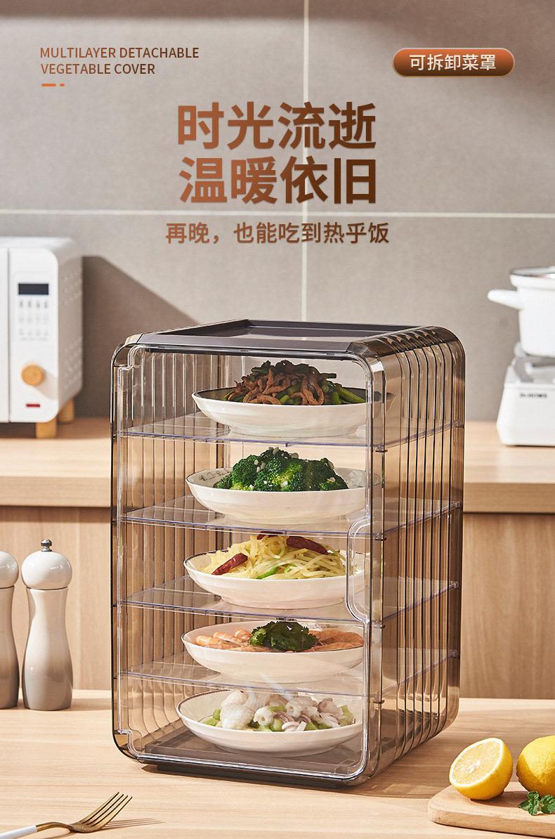 New type of insulated food cover, household plastic multi-layer insulated lunch box, leftover food preservation and storage, dust-proof food cover pic 2