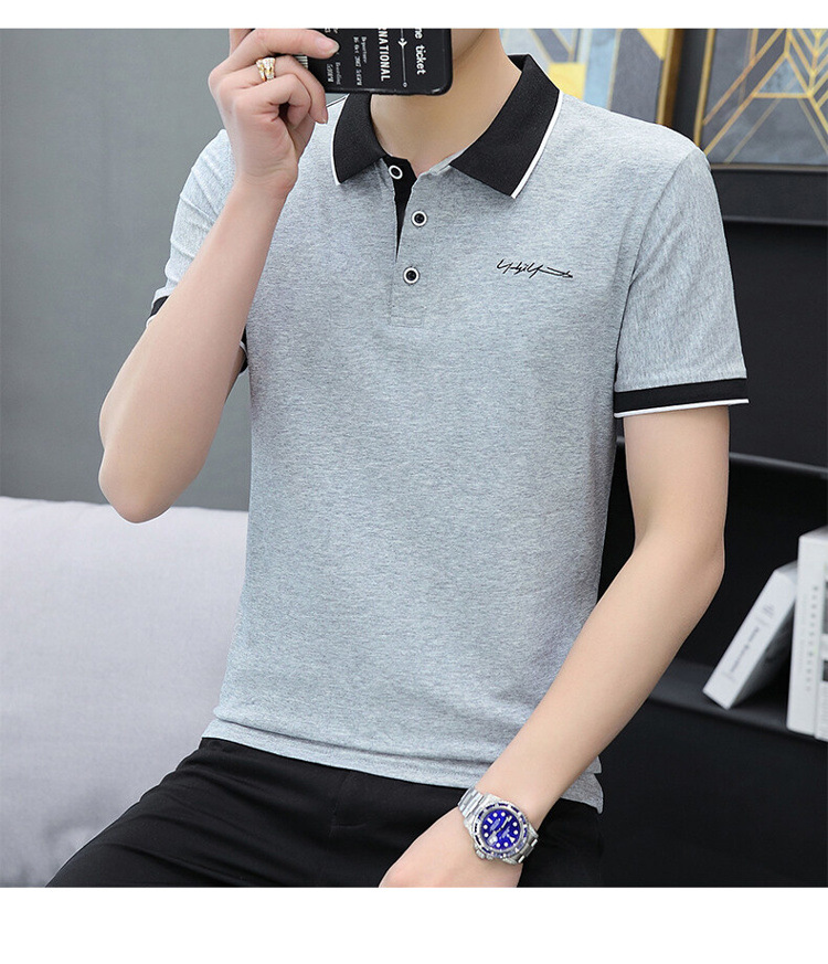爆款纯棉短袖T恤男夏季新款翻领polo衫男士潮流详情13