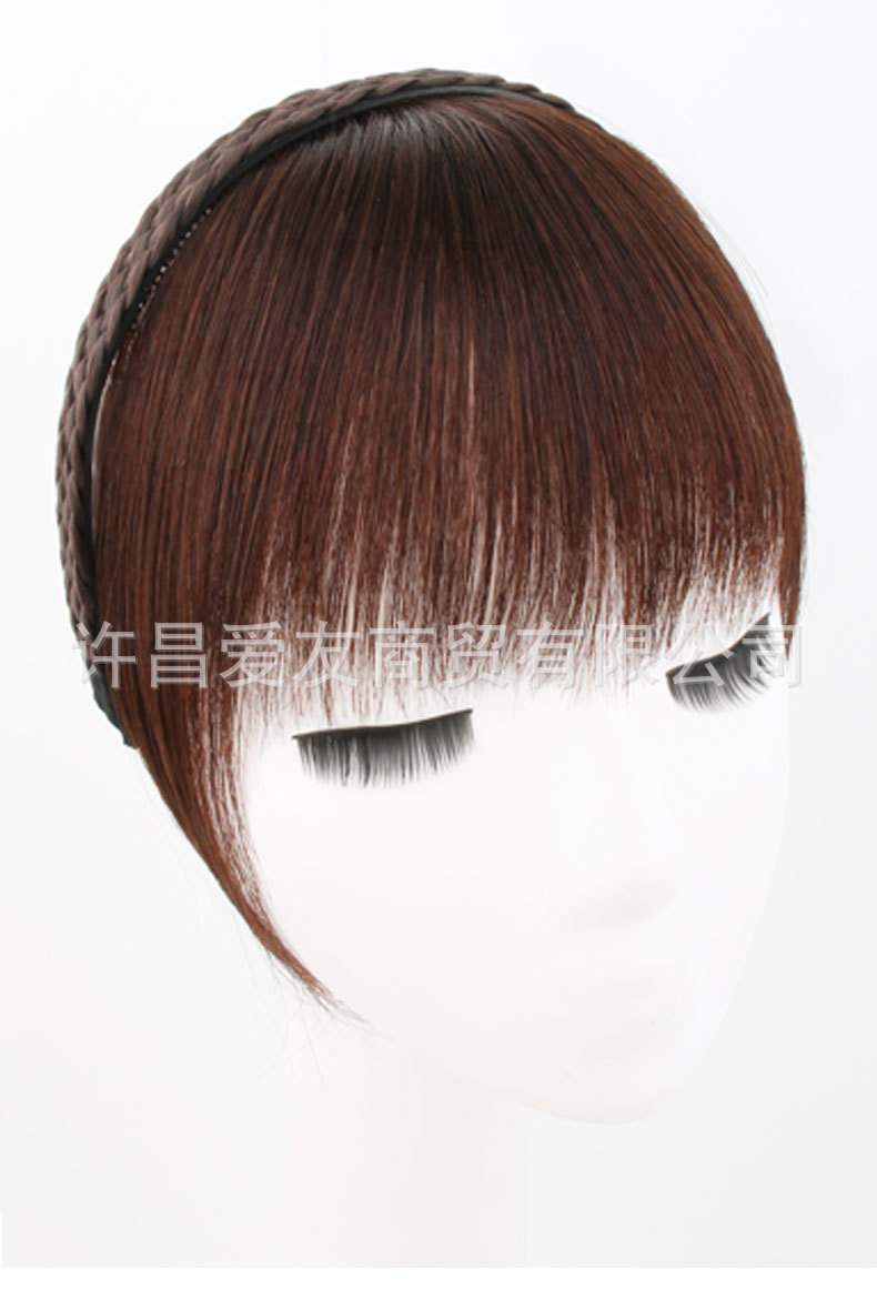 Fake bangs, double braid headbands, real bangs, braided braid headbands, beauty and youthful reduction, broken bangs factory wholesale pic 11