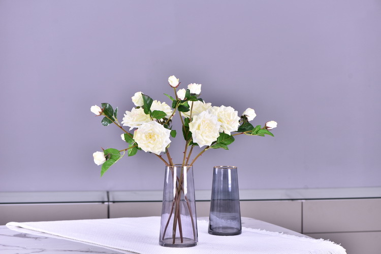 Lanjin wholesale artificial flowers 3-head roses, wedding and home silk flowers, high-end decorative artificial flowers, hand-held roses, multi-head roses pic 24