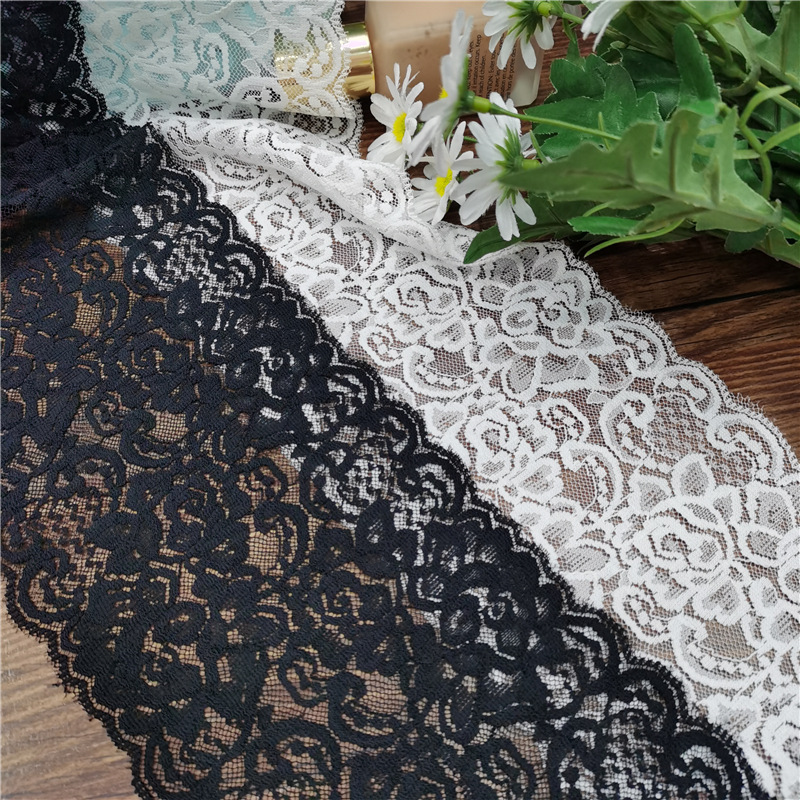 Elastic silk ribbon, lace trim, soft and skin-friendly, elastic elastic band, clothing accessory, ruffled edge, 9CM pic 24