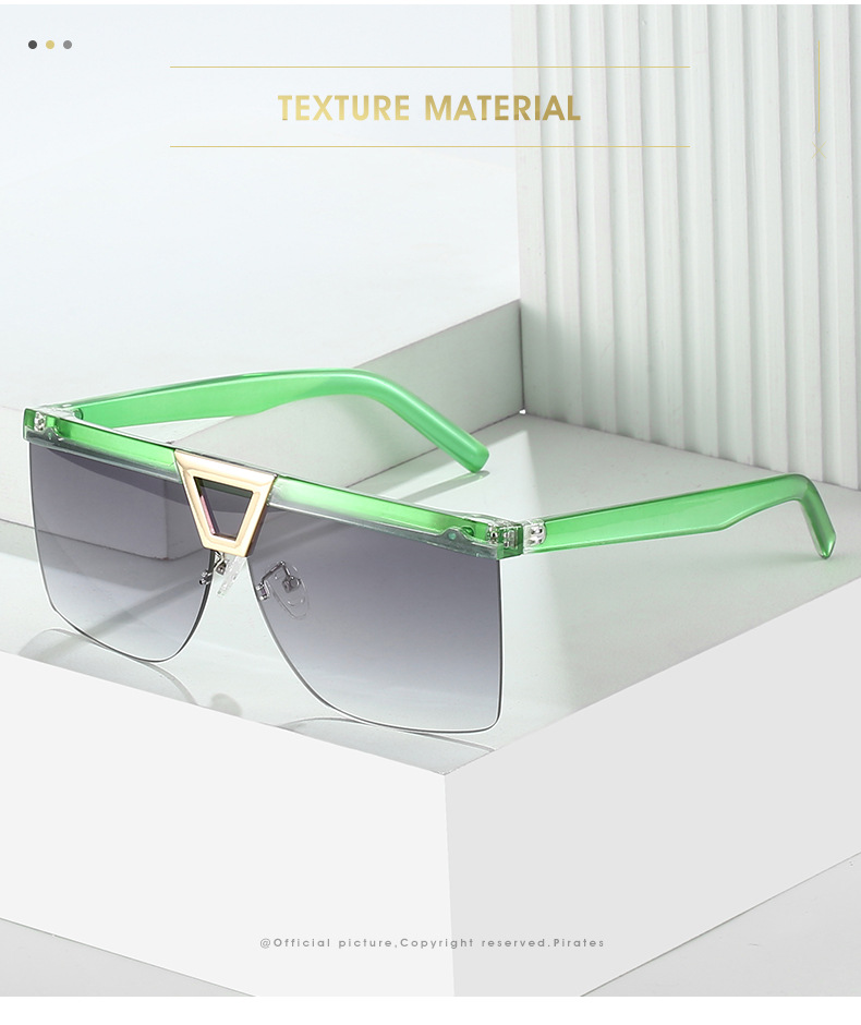 2023跨境新款太阳镜 个性半框百搭精致眼镜男 网红同款大框墨镜女详情2