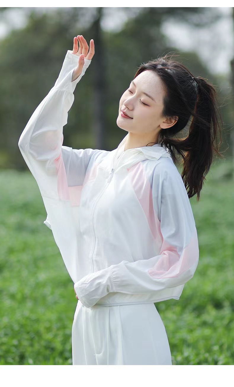 The same style of black rubber cap brim patchwork color-blocking Xiaoye Kazuko sun-protective clothing, yoga slimming little rabbit sun-protective clothing for women pic 27