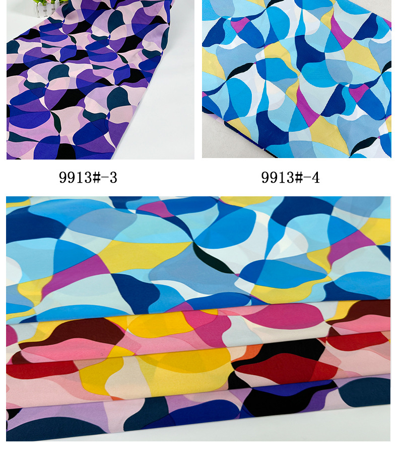 The new European and American style plain weave printed fabric is selling well on Douyin. The dress is made of perforated fabric and multicolored printed fabric pic 13