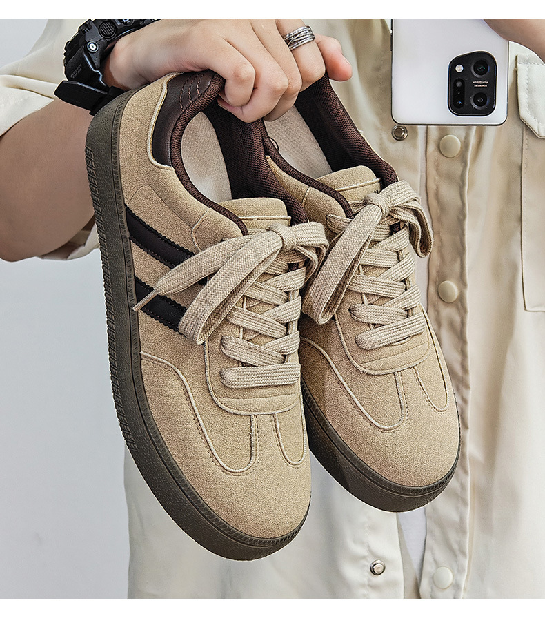 男士德训鞋2024秋季新款美式复古男鞋黑色阿甘休闲鞋百搭板鞋批发详情10