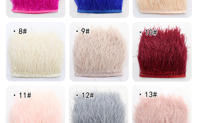 彩色鸵鸟毛布边10-15CM舞台礼服舞蹈服裙边服装辅料羽毛花边详情8