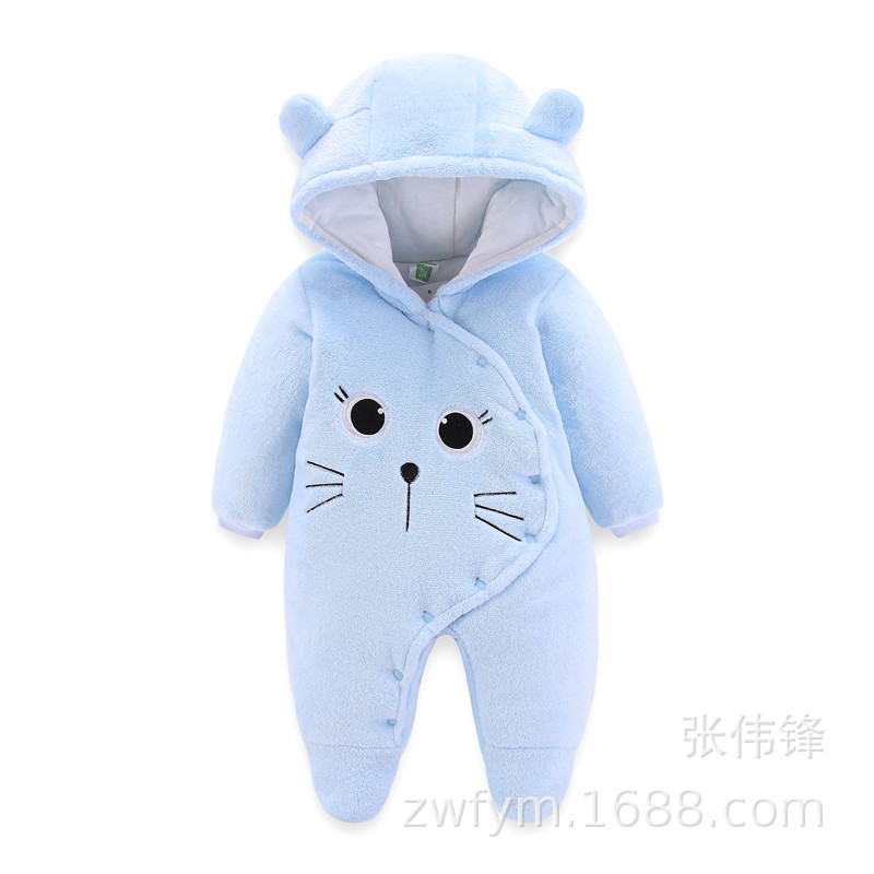 Baby one-piece suit thickened autumn and winter outfits 0 baby clothes for boys and girls 1 newborn autumn clothes winter cotton-padded clothes crawling clothes pic 25