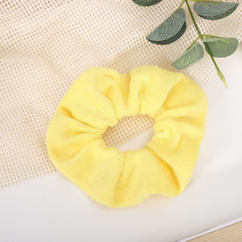 New European and American towel fabric hair band, water-absorbing plush pig large intestine hair rope, face washing head band, sports hair accessory, printed headwear pic 7