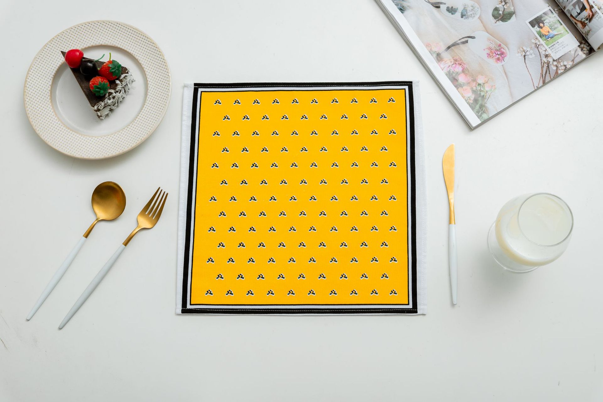 Nordic-style tea towels, placemats, cotton and linen fabric napkins, square home anti-slip napkins, cross-border food background cloth pic 13