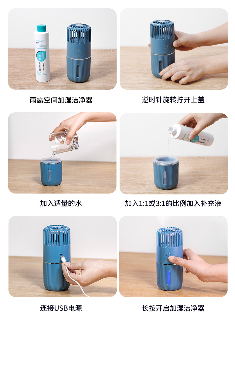 The new Raindrop Space Humidifier and cleaner is a car and household silent odor-removing usb humidifier pic 22