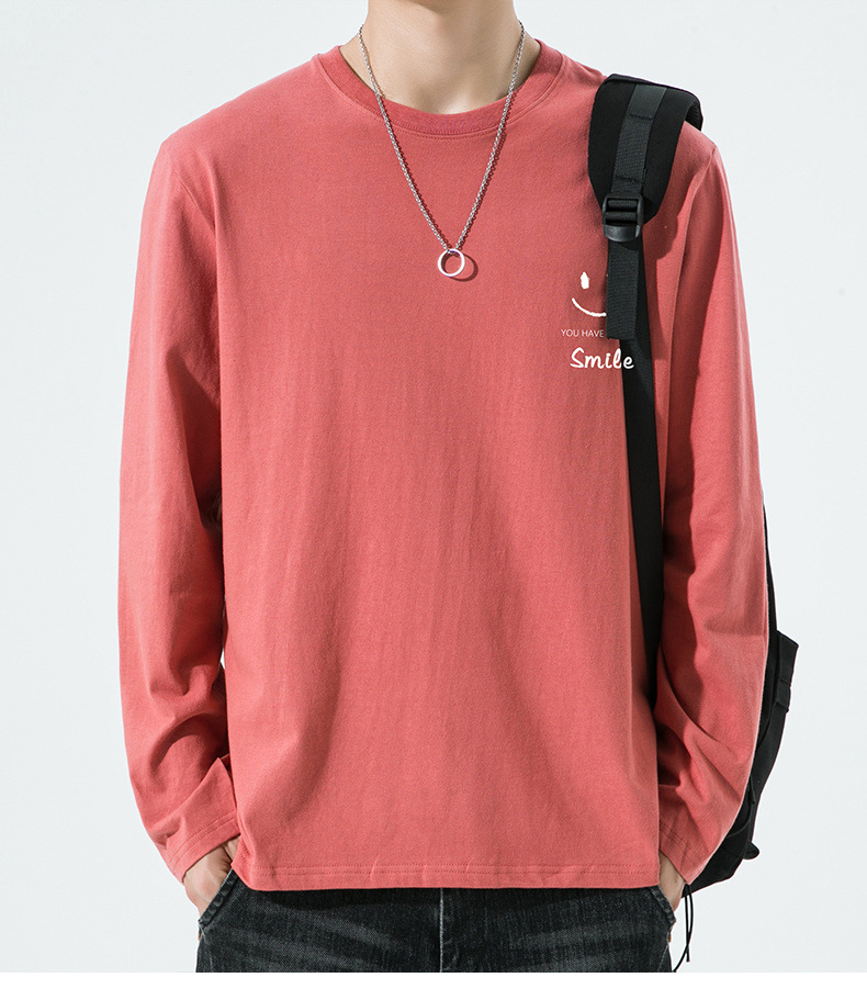 棉质长袖t恤男春秋宽松舒适内搭打底衫青年简约百搭品质上衣男装详情21