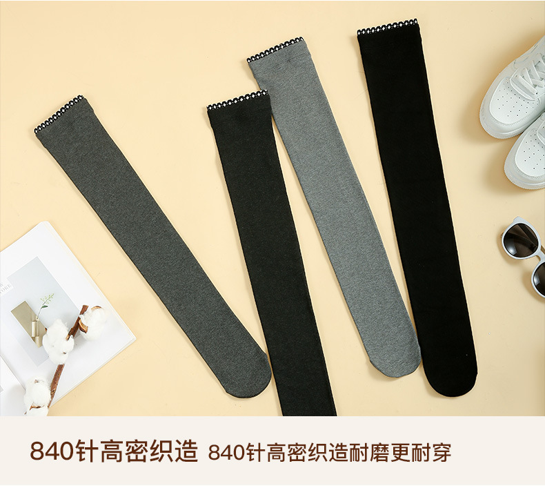 23秋季新款棉质花边长筒袜过膝小腿袜女日系春秋护膝压力瘦腿袜详情15