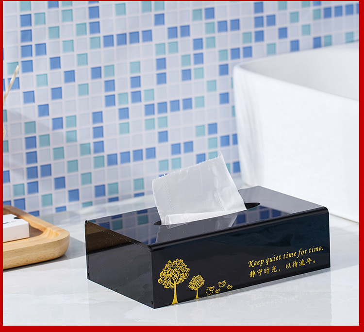 酒店牙具盒亚克力宾馆洗漱用品盒客房耗品纸巾盒托盘遥控盒收纳盒详情46