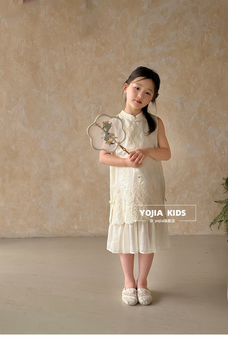 国潮YOJIA女童国风连衣裙夏装2025新款中式超仙女孩公主裙儿童节裙子详情21