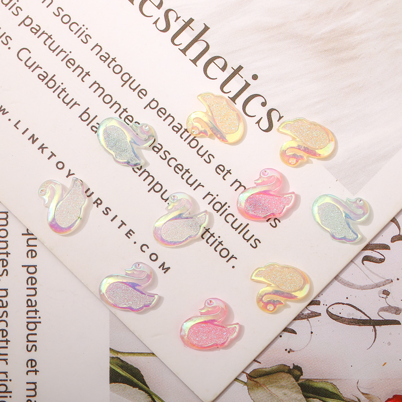 美甲夜光蝴蝶狐狸金鱼天鹅五角星皇冠骷髅头镀彩AB幻彩混色指甲钻详情8