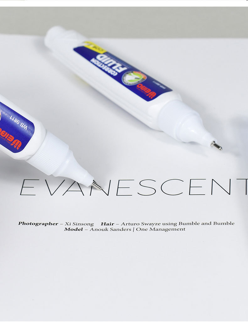 炜搏文具批发9ml修正液笔迹消除图改学生小瓶速干退字涂改液详情9