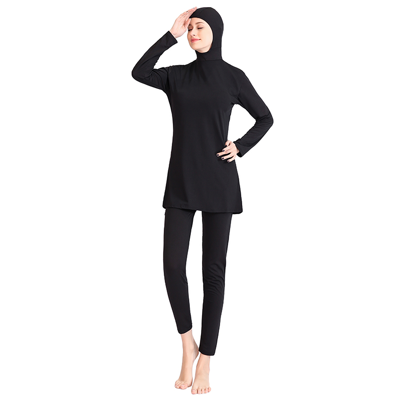 穆斯林女士泳衣分体两件套长袖防晒泳衣回族保守泳装Muslimswimwear详情2