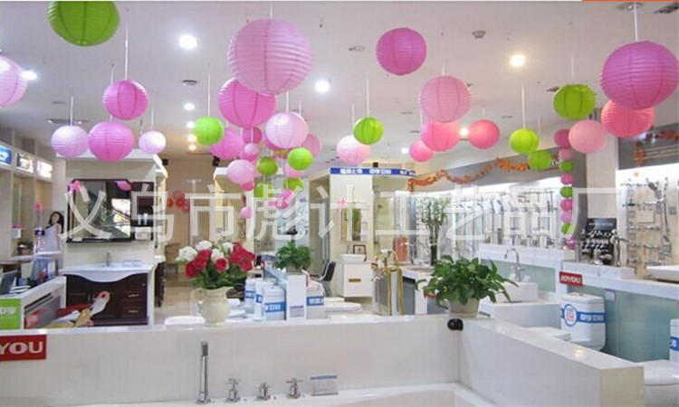 Wholesale white paper lanterns for the Mid-Autumn and Spring Festival, folding, handcrafted round paper lanterns, wedding and festive decorations pic 69