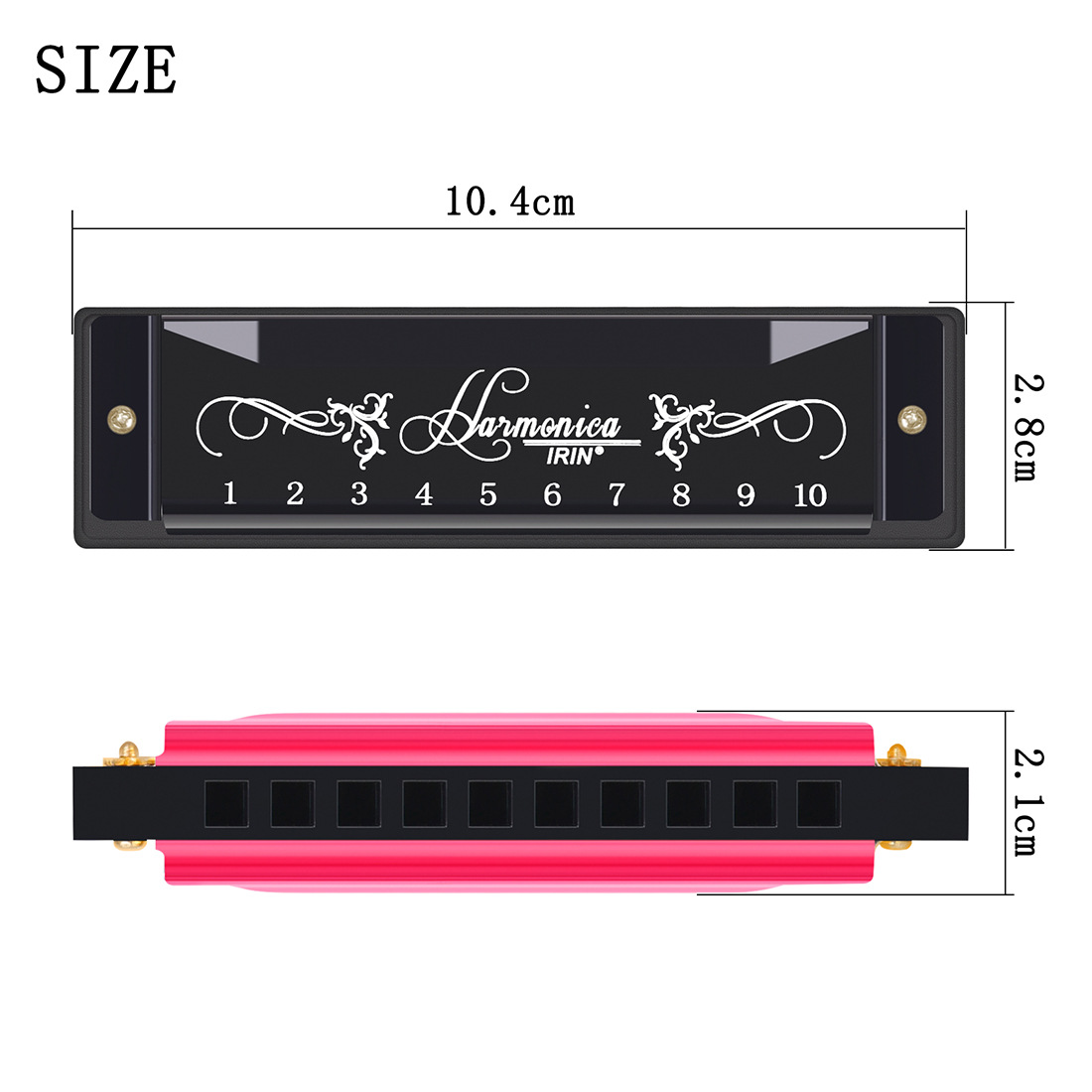 Cross-border wholesale of IRin 10-hole 20-note harmonica in C key for beginners to start playing the 10-hole harmonica pic 2