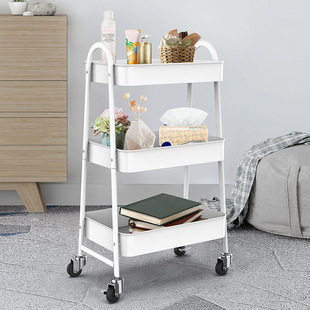Mobile trolley, floor-standing, multi-level kitchen storage trolley, living room snack storage trolley, bathroom storage rack pic 5