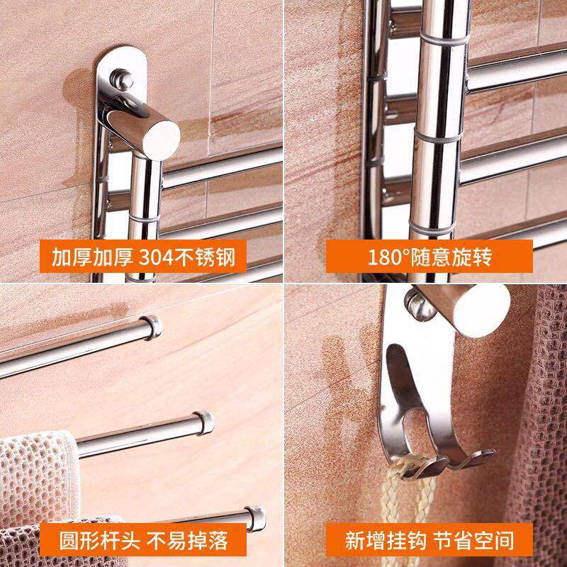 Bathroom towel bar, rotating kitchen hanging bar, 304 towel rack, non-drilling stainless steel bath towel rack, bathroom hanging piece, stainless steel rotating towel bar, kitchen and bathroom supplies, bathroom supplies support drop shipping pic 8