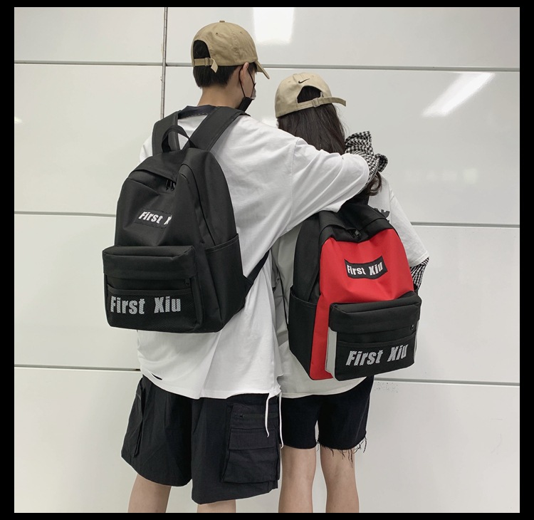 双肩包女2020新款大学生ins风书包韩版原宿ulzzang潮牌百搭背包男详情17