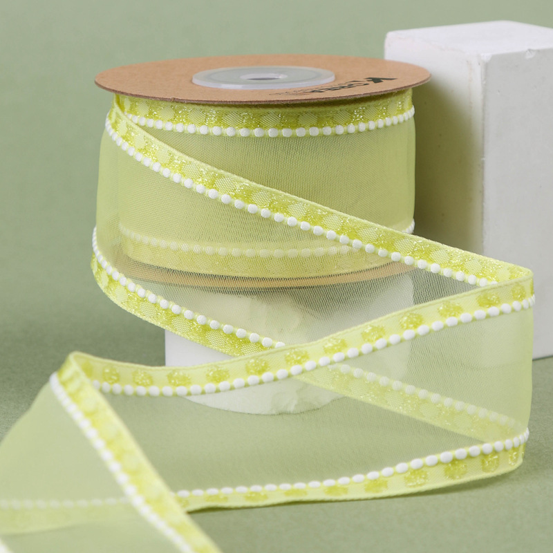 Wide-brimmed white thread snow gauze ribbons, hair accessories, gifts, fresh flowers, shoes, straw hats, butterfly decorations, scallion dots, thick-brimmed ribbons pic 22