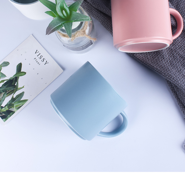 工厂批发马克杯定制印LOGO大口径陶瓷杯雕刻字哑光家用水杯大容量详情8